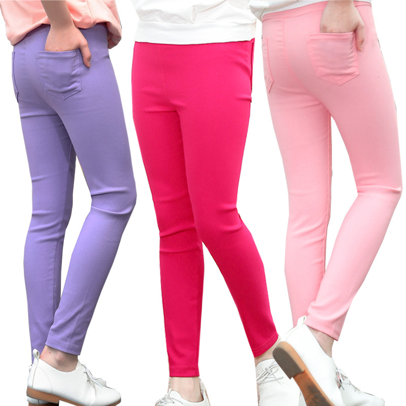 2022 children's pants girls pencil pants Spring and Autumn new children's tight elastic Joker candy leggings a generation of hair