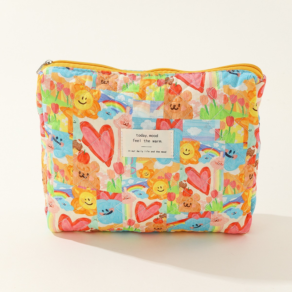 Cotton cosmetic bag high-looking quilted quilted bag women's large capacity makeup cosmetic clutch storage bag factory