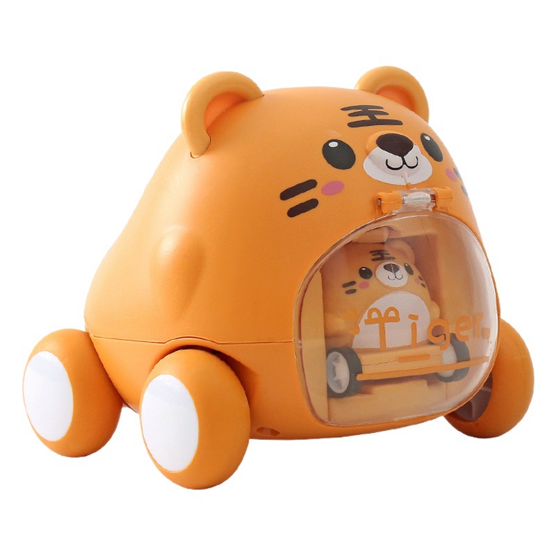 Ramqi Cartoon Cute Pet Ejection Car New Strange Toys Children's Plastic Stall Hot Selling Trendy Play Inertia Car