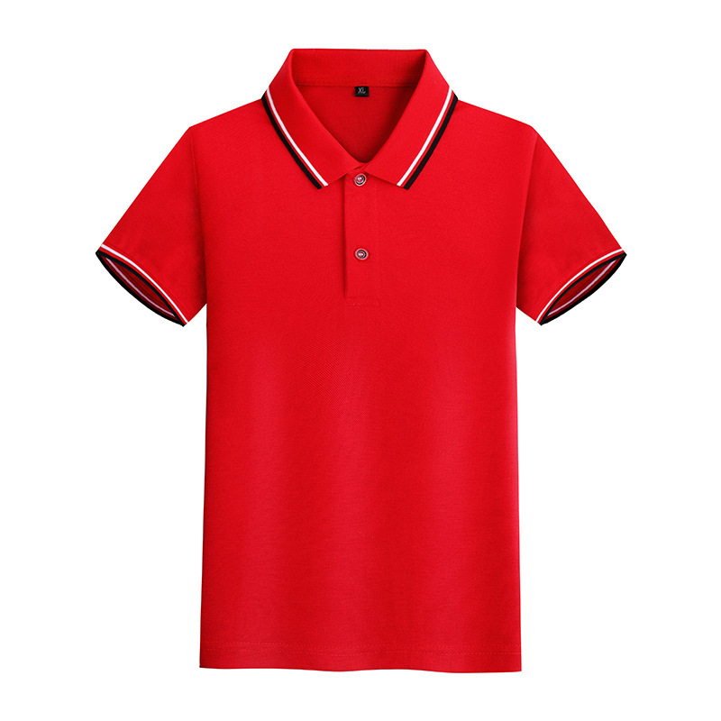 190g ceramic mulberry silk children's lapel short sleeve POLO shirt children's clothing printing label group advertising T-shirt printing