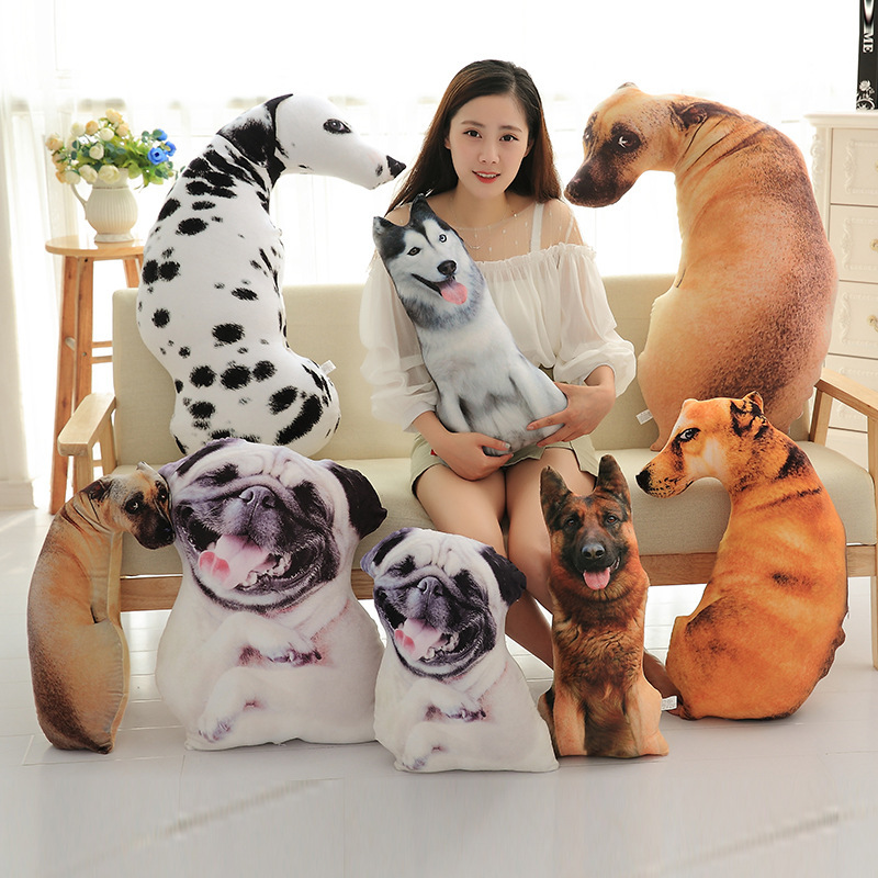 Creative 3D Artificial Dog Pillow, Plush Toy Dog Doll, One Piece Drop Shipping, Cute Pet Cartoon