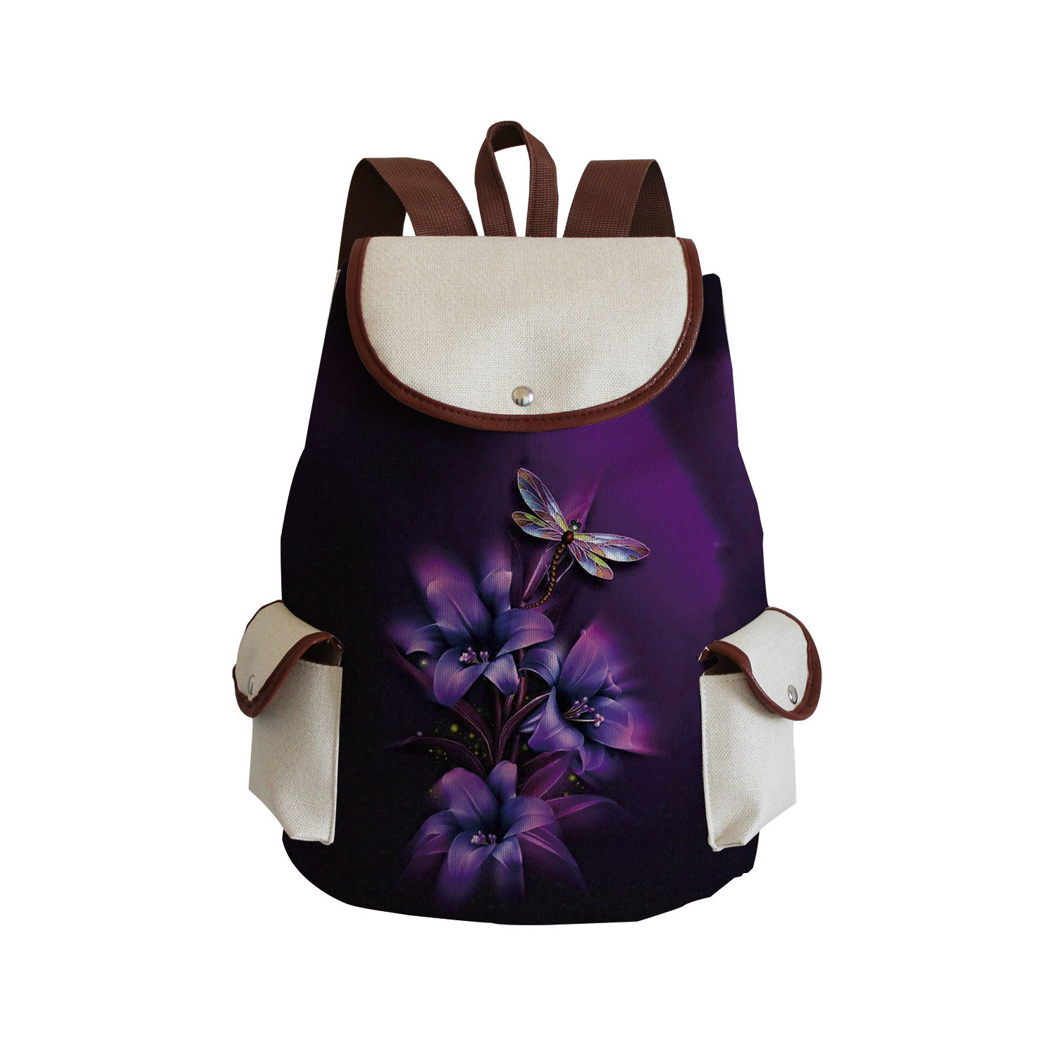 Picture of Cross-border Style Butterfly Printed Backpack ins Style Large Capacity Women's Multifunctional Backpack Portable Student Schoolbag