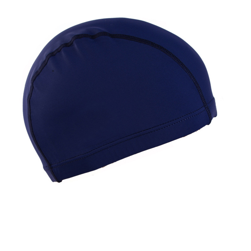 Picture of Adult Swimming Cap Swimming Pool Cloth Cap Solid Color Polyester Elastic Good Men's Pullover Cap Women's Long Hair Big Swimming Cap Summer