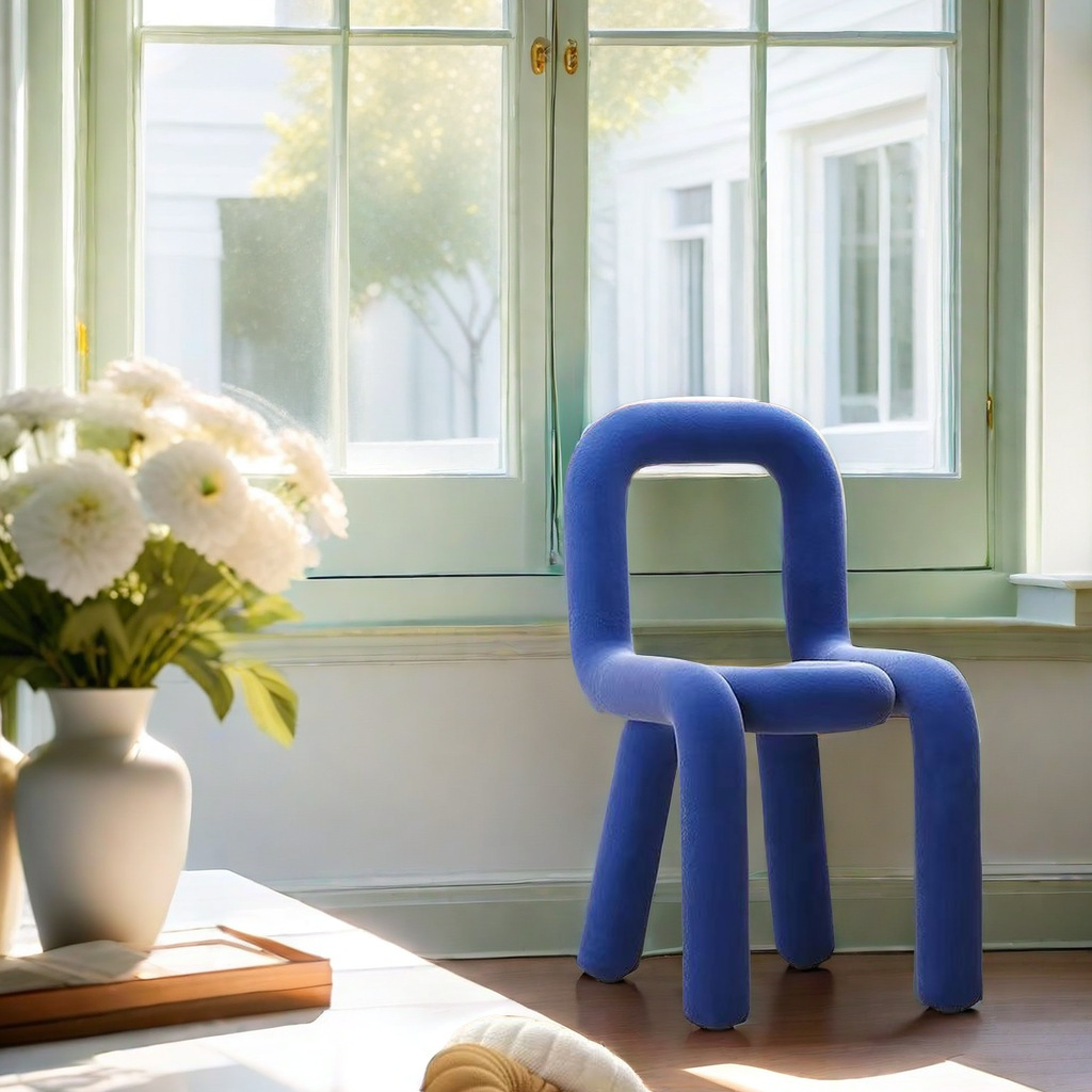 Picture of Unique Dining Chair Creative Comfortable Coffee Shop Studio Styling Manicure Stool Internet Celebrity Chair with Backrest Internet Celebrity Model