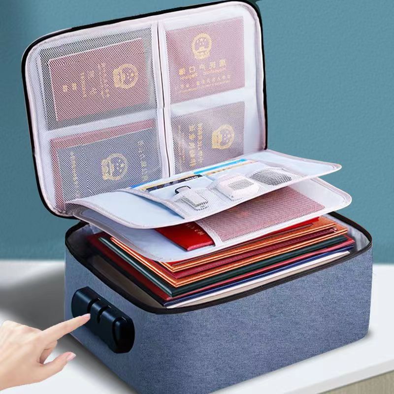 Picture of Certificate storage bag box household multi-functional household register document card holder certificate organizing box bag artifact