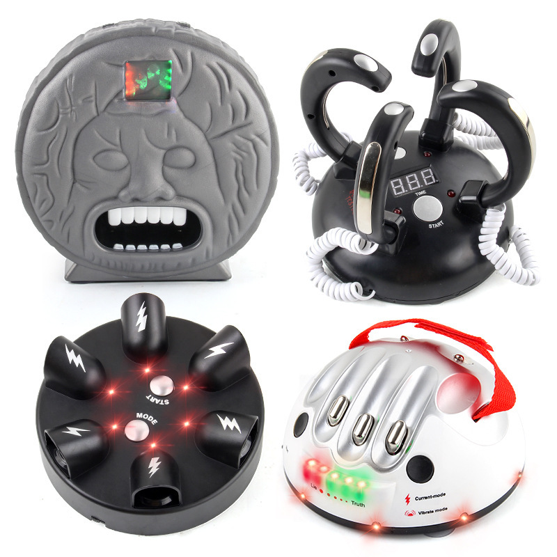New Strange Ancient Roman Lie Detector Trick Toy Multi-person Party Spoofs Sound and Light Electric Shock Bite Finger Lie Detector