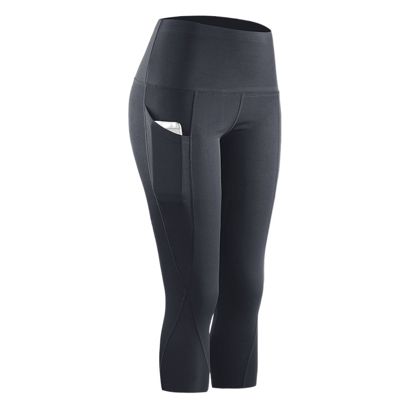 Yoga Pants Women's High Waist Hip-lifting Elastic Summer Naked Capri Pants Quick-drying Breathable Outer-wear Running Tight Sports Pants