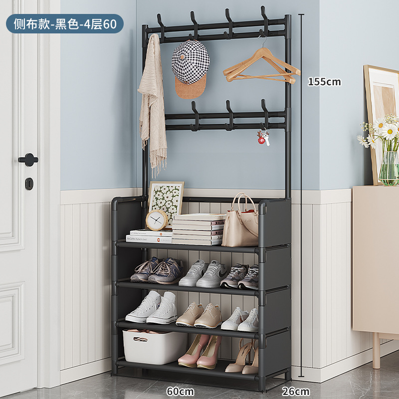 Picture of Coat Rack Bedroom Indoor Dormitory Clothes Rack Household Simple Storage Rack Simple Floor-Standing Multi-Functional Combination Shoe Rack