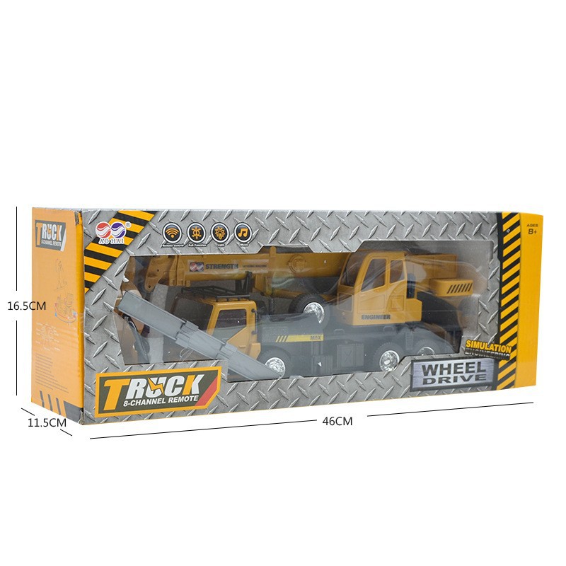 Picture of Oohai remote control engineering truck crane rechargeable remote control lifting simulation engineering crane children's toy model