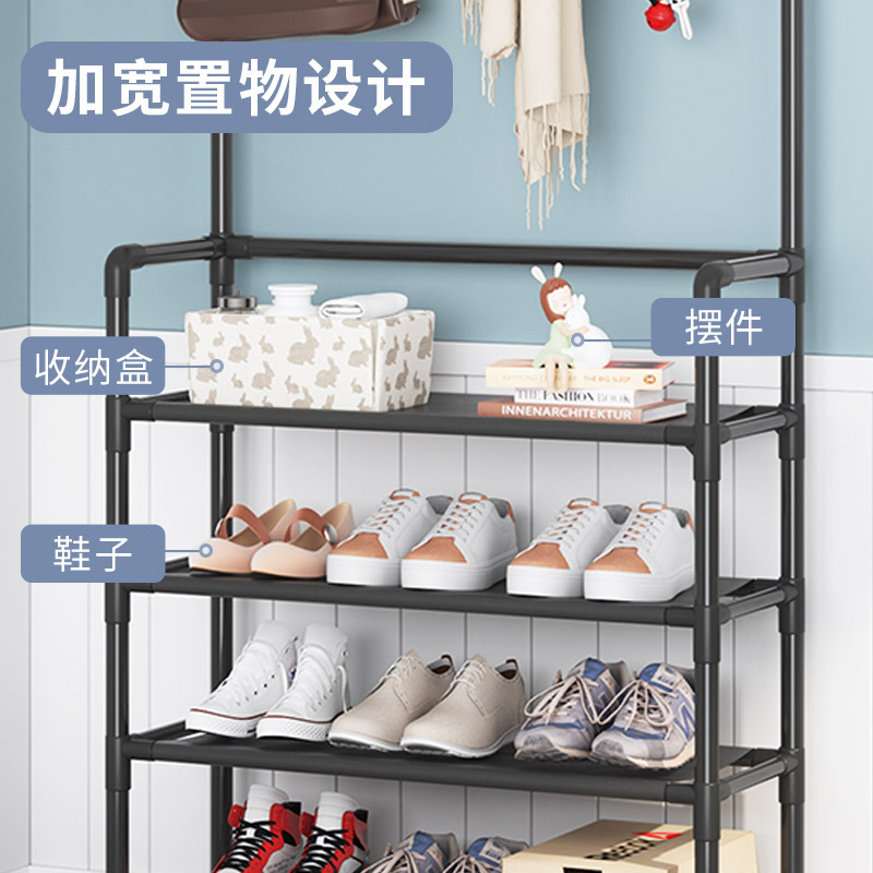 Picture of Coat Rack Bedroom Indoor Dormitory Clothes Rack Household Simple Storage Rack Simple Floor-Standing Multi-Functional Combination Shoe Rack