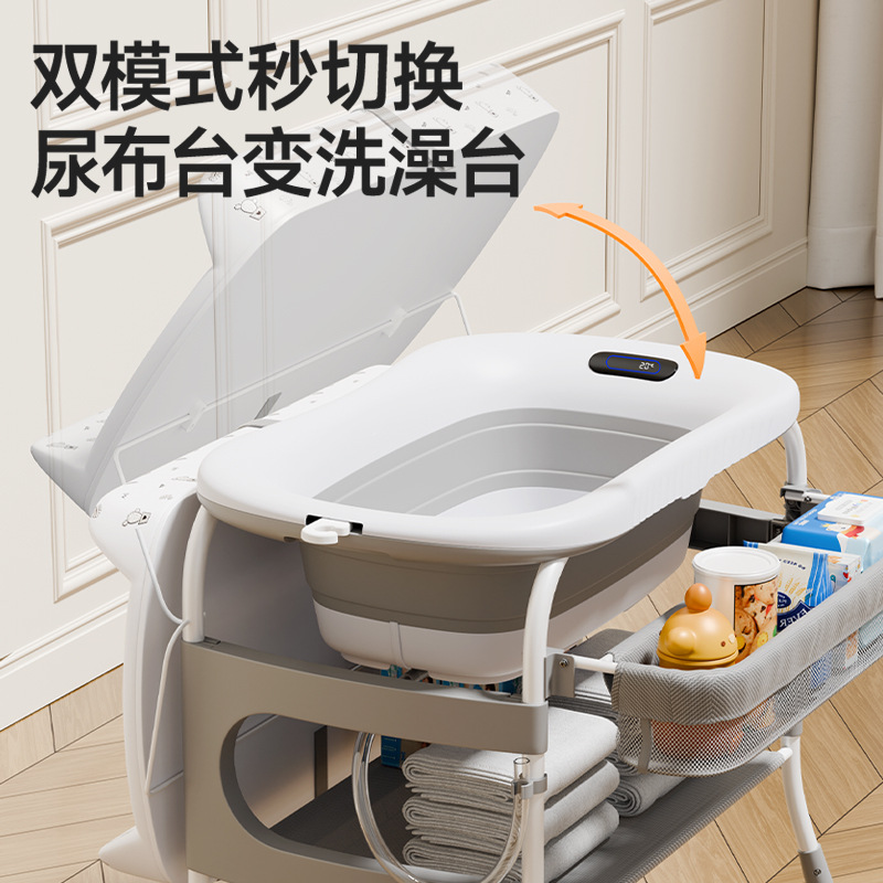 Picture of Two-In-One Diaper Table, Baby Care Table, Newborn Diaper Changing Table, Massage and Touch Baby Multi-Functional Foldable