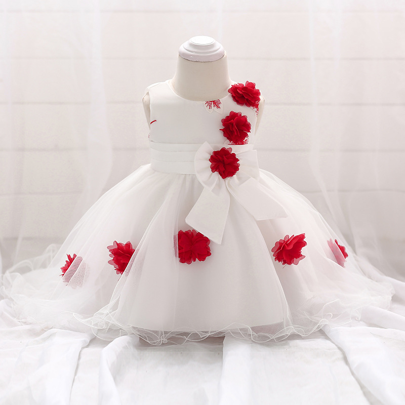 Picture of Girls tail flower girl wedding dress ebay new tuxedo full moon one-year-old wash dress a generation of hair