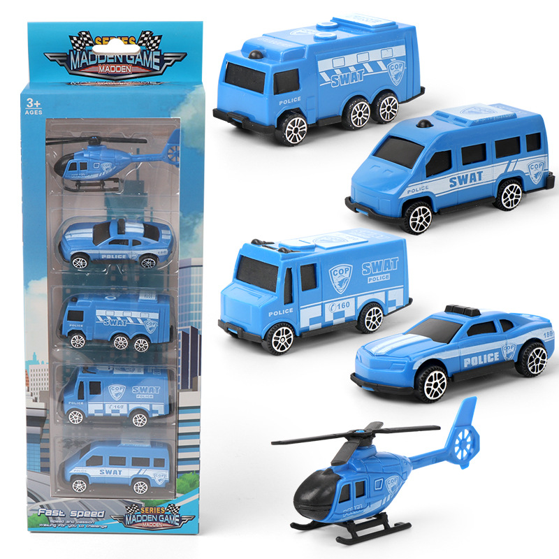 Picture of Children's toy car suit boy back to force sliding car military tank armored vehicle fire truck engineering vehicle