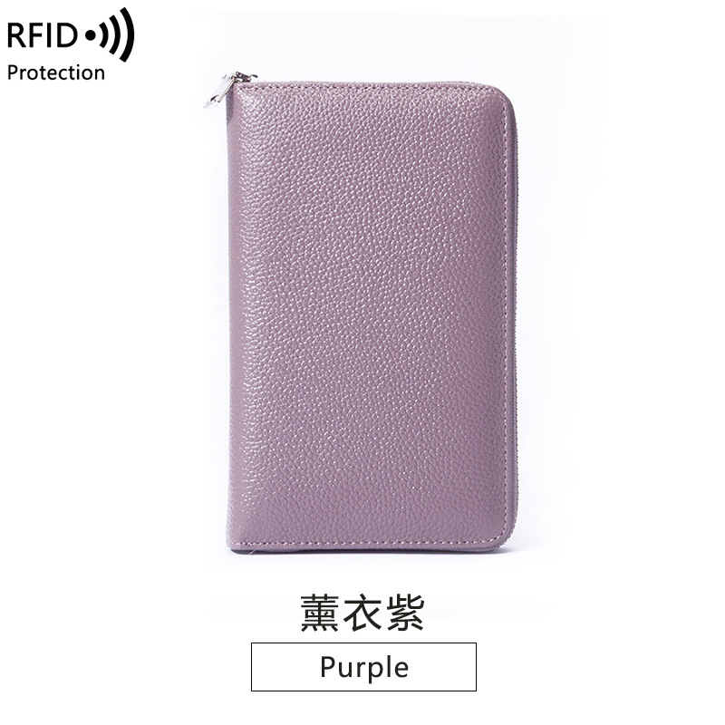 Picture of Wallet leather new RFID litchi pattern long Passbook bag multi-functional ID bag large capacity clutch