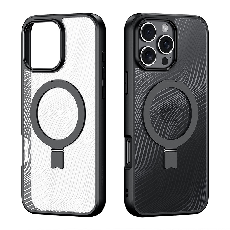 Picture of Suitable for Iphone17Pro Transparent Frosted Mobile Phone Case Wholesale Magsafe Magnetic Apple 17 Stand Back Case