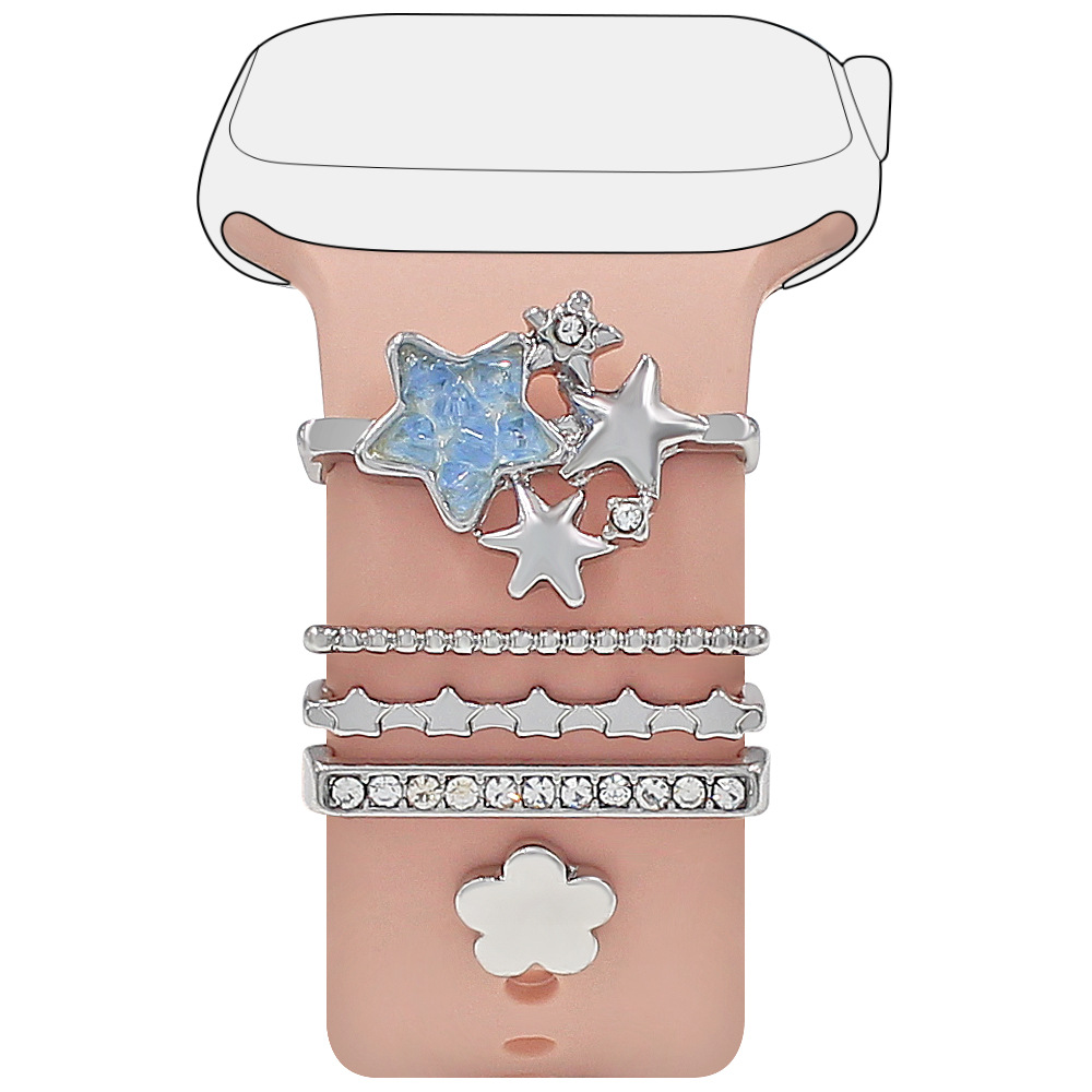 Picture of For Apple Watch Watch Watch Universal Silicone Strap Star Flower Decoration