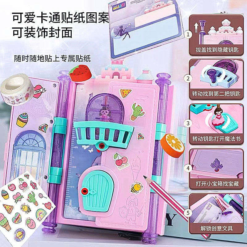 Picture of Treasure Box Magic Book Girl's Birthday Gift DIY suit Surprise Blind Box Jewelry Demolition Toy 4-7 Years Old