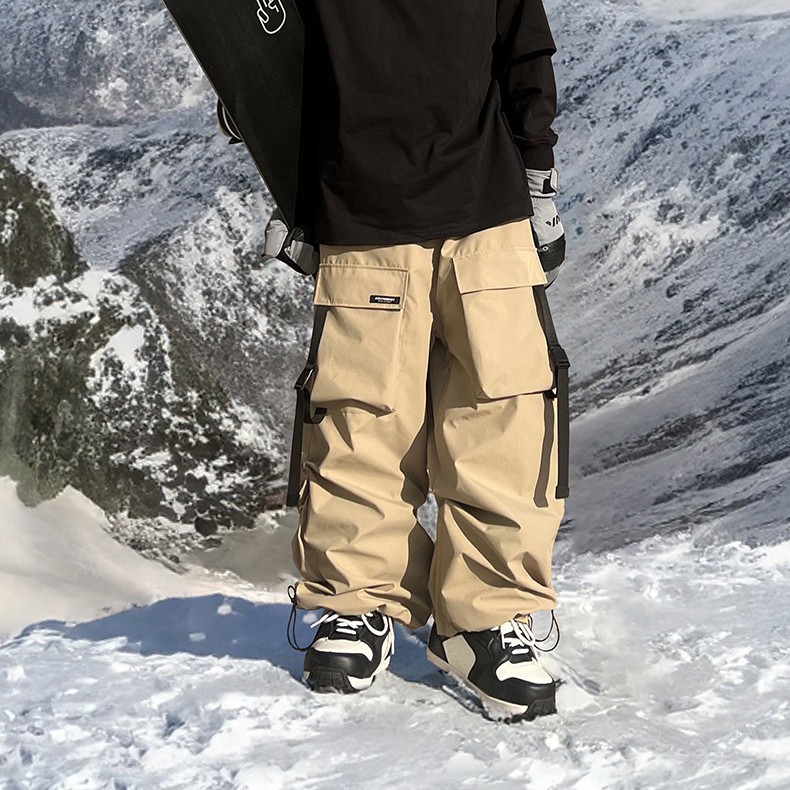 Picture of American Functional Single-Board Windproof and Waterproof Snow Pants for Men and Women with Multiple Pockets, Small Potato Ski Outerwear Casual Pants