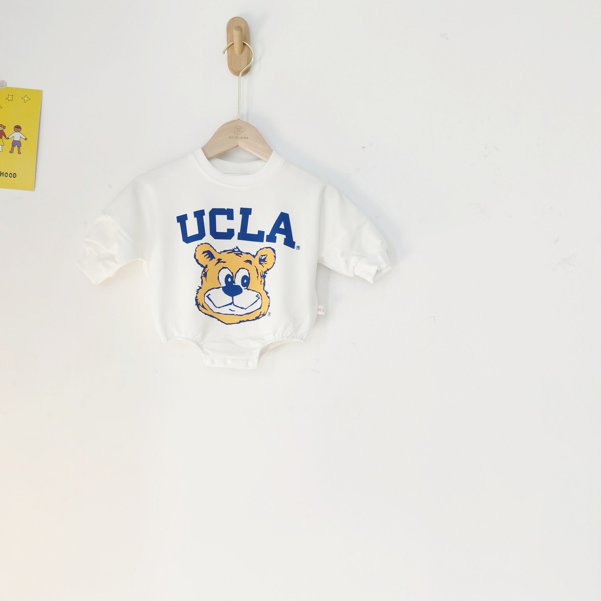 Picture of nebeans2020 Autumn Baby Clothing Long Sleeve Triangle Hassel Climbing Suit UCLA Striped Bag Fart Suit