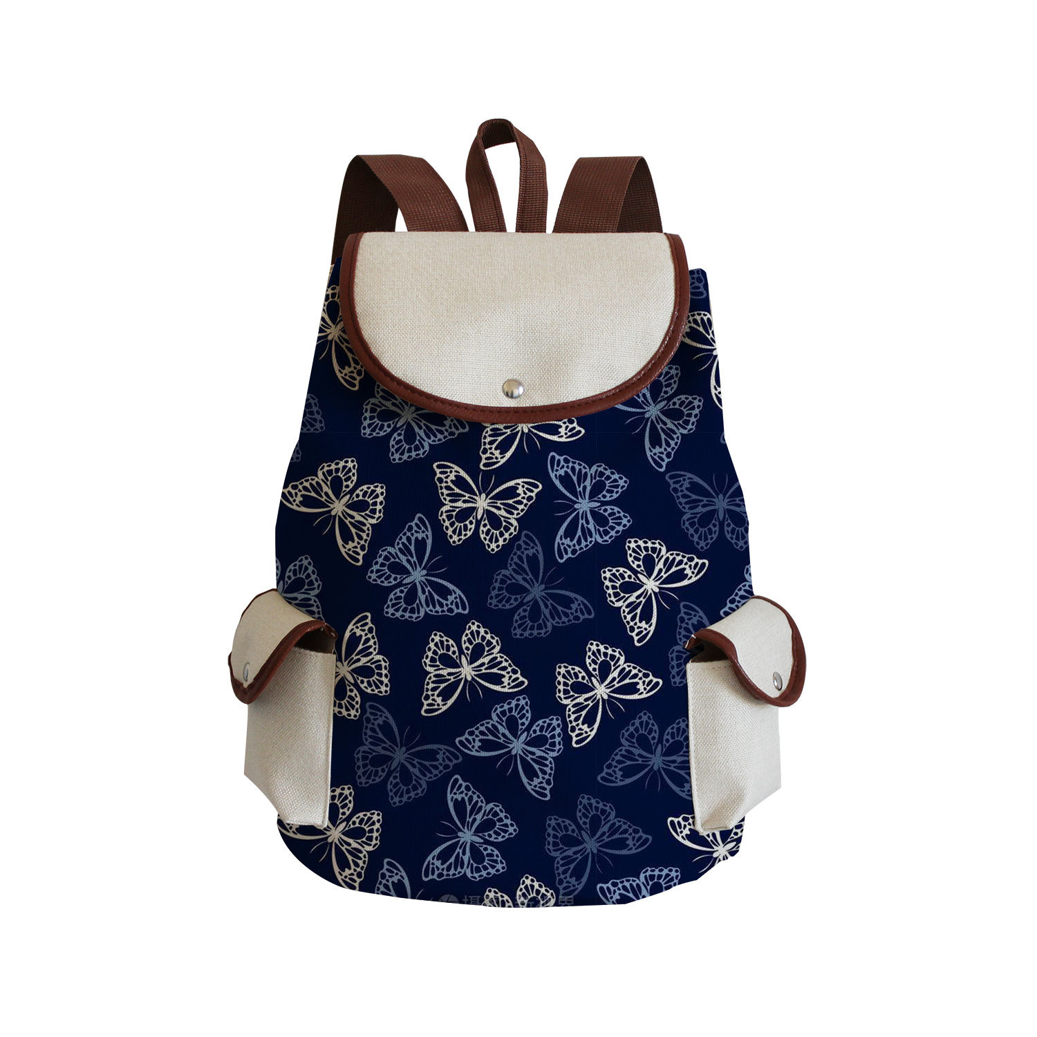 Picture of Cross-border Style Butterfly Printed Backpack ins Style Large Capacity Women's Multifunctional Backpack Portable Student Schoolbag