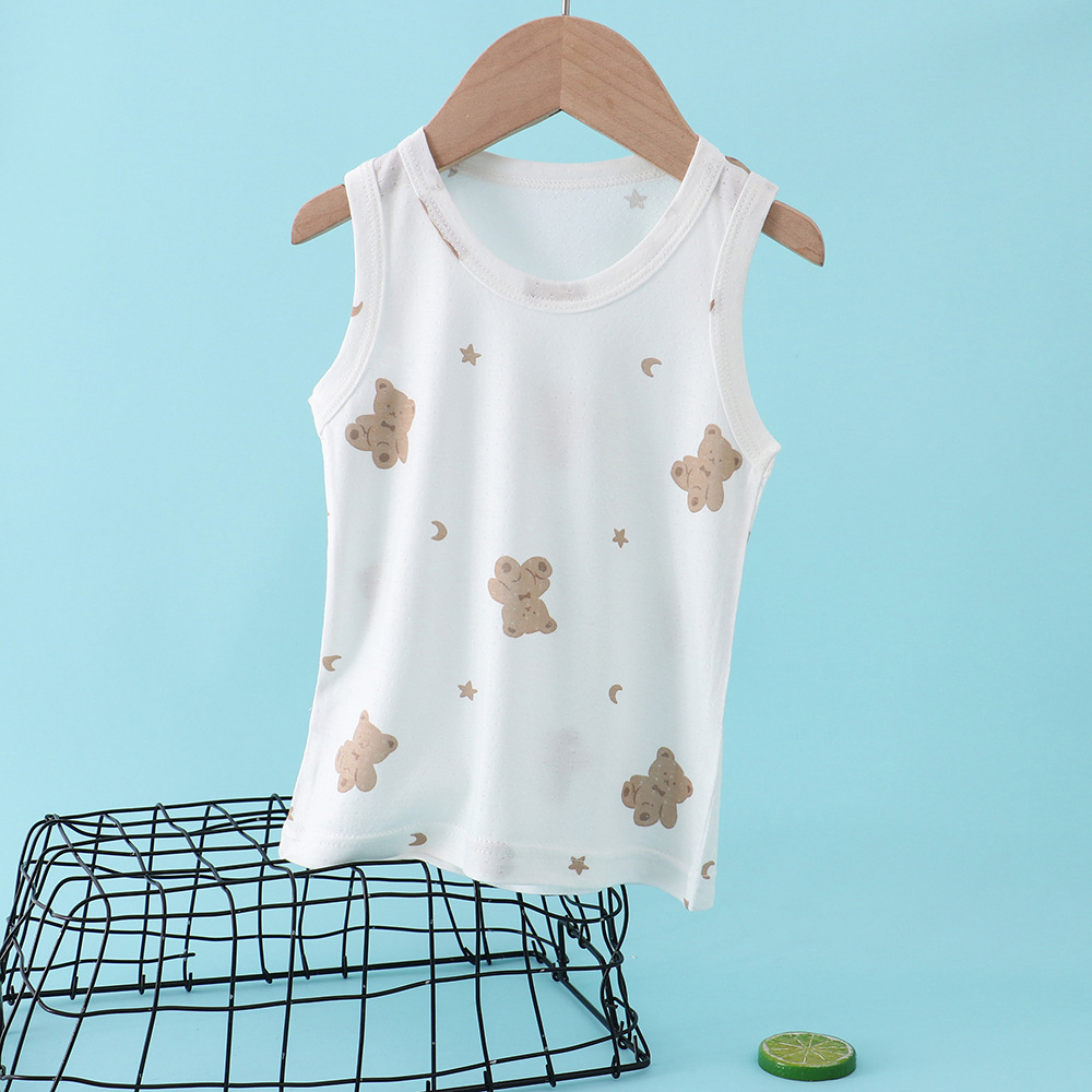 Picture of JX Children's Vest Boys' Slub Cotton Inner Wear Girls' Baby Summer Thin Children's Base Shirt Sling Vest Trendy