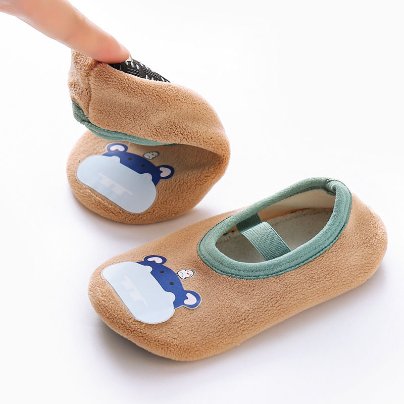 Picture of Wholesale baby floor socks baby men's and women's toddler shoes socks fleece-lined autumn and winter indoor early education shoes cool anti-slip