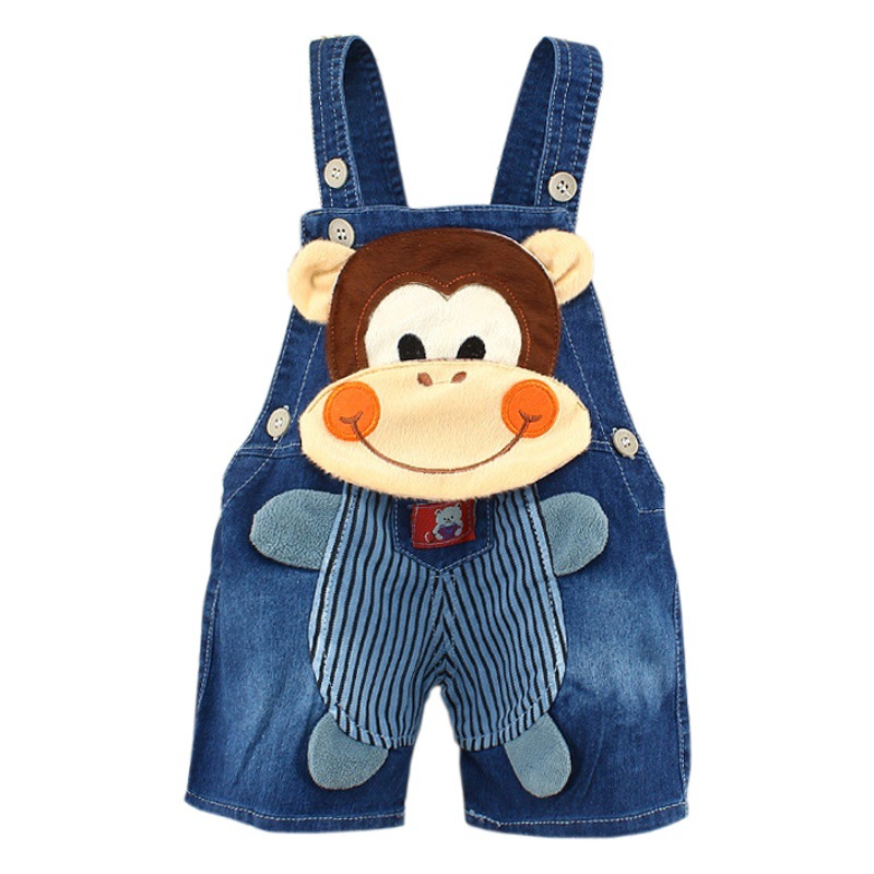 Foreign Trade Cross-border 2022 New Summer Children's Pants Baby Jumpsuit Baby Overalls Denim Shorts Men's and Women's Children's Wear