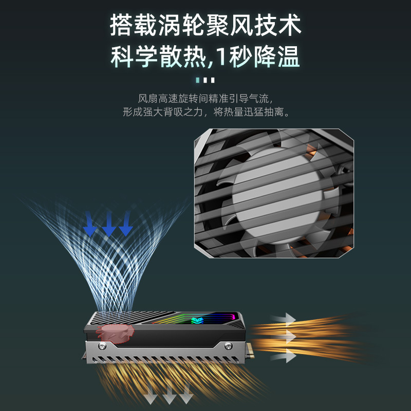 Picture of M2.SSD hard disk radiator 2280 solid state ARGB shuang synchronous brass thermal pad hard disk cooling vest