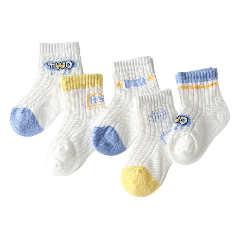 23 spring and summer new baby socks cotton mesh hollow thin boys' socks Class a boneless cotton baby socks