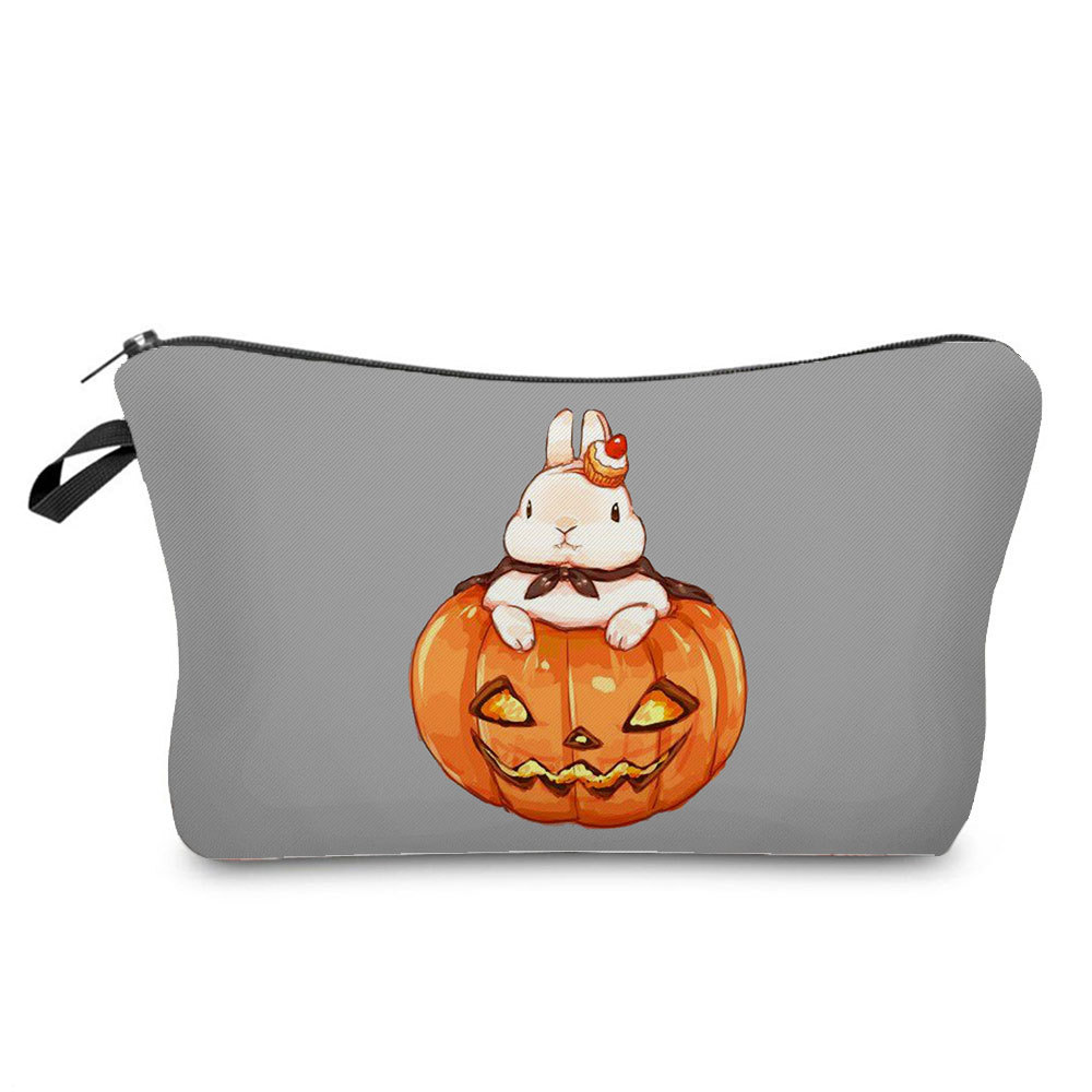 Picture of Trendy cartoon new rabbit printed cosmetic bag fashionable cute drop-resistant storage bag large capacity wash bag