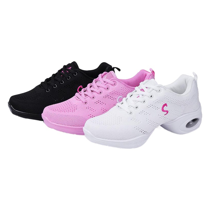 New Summer Dance Shoes, Breathable Fly-Woven Mesh Modern Dance Shoes, Adult Square Dance Shoes, Soft-Soled Women's Dance Shoes