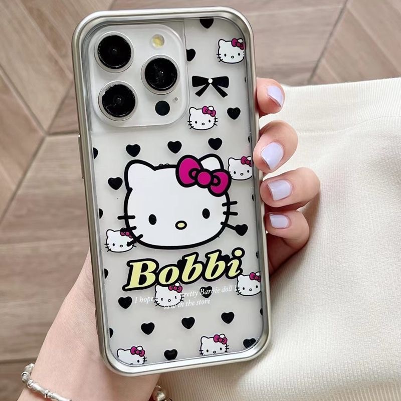 Picture of Black Heart Hello Kitty Suitable for 15 Apple 14promax Mobile Phone Case iPhone13 New 12 All-inclusive 11pro
