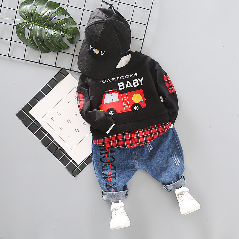 Picture of Korean version of the Spring and Autumn new men's and women's leisure sports version of the long sleeve suit foreign trade children's baby clothing a generation of hair