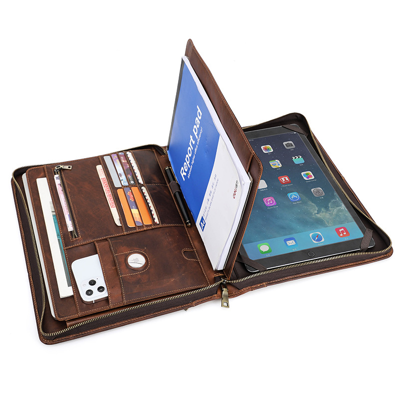 Picture of Suitable for ipad pro12.9 cowhide protective case with airtag portable multifunctional apple flat case wholesale