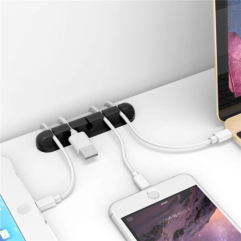 Picture of Desktop charging data cable organizer silicone creative gift storage fixed line organizer