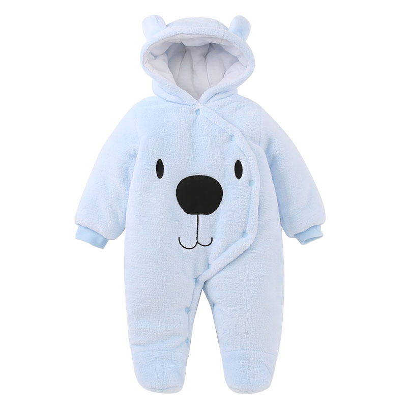 Picture of Juntai baby clothes autumn and winter warm padded newborn flannel baby jumpsuit children's climbing pajamas