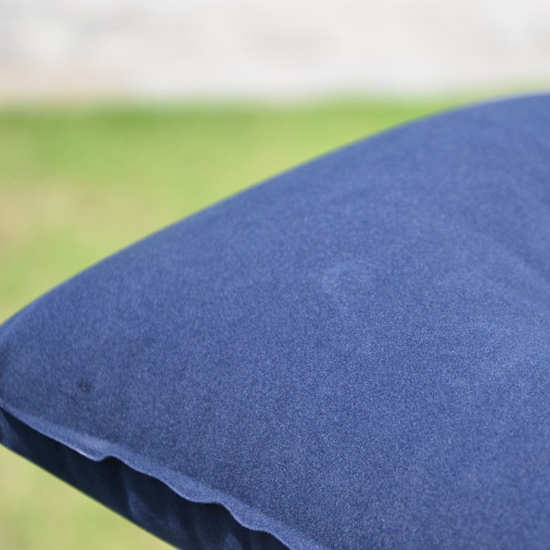Picture of Thickened Flocked Long Travel Pillow, Portable Inflatable Pillow, Nap/Break Nap Pillow, Outdoor Pillow for Camping