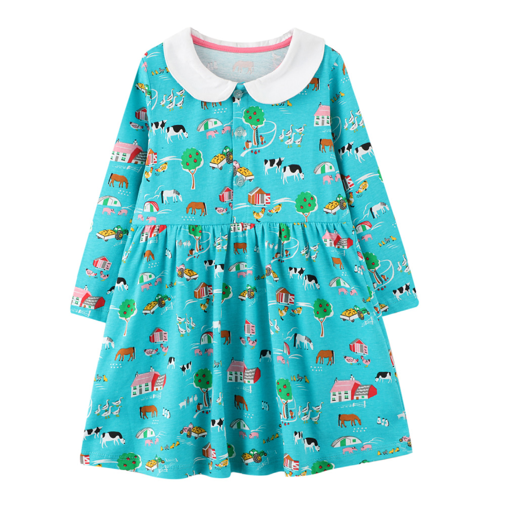 Picture of Girls dress autumn new children's clothing Europe and the United States wholesale long sleeve student skirt children's skirt a generation of hair
