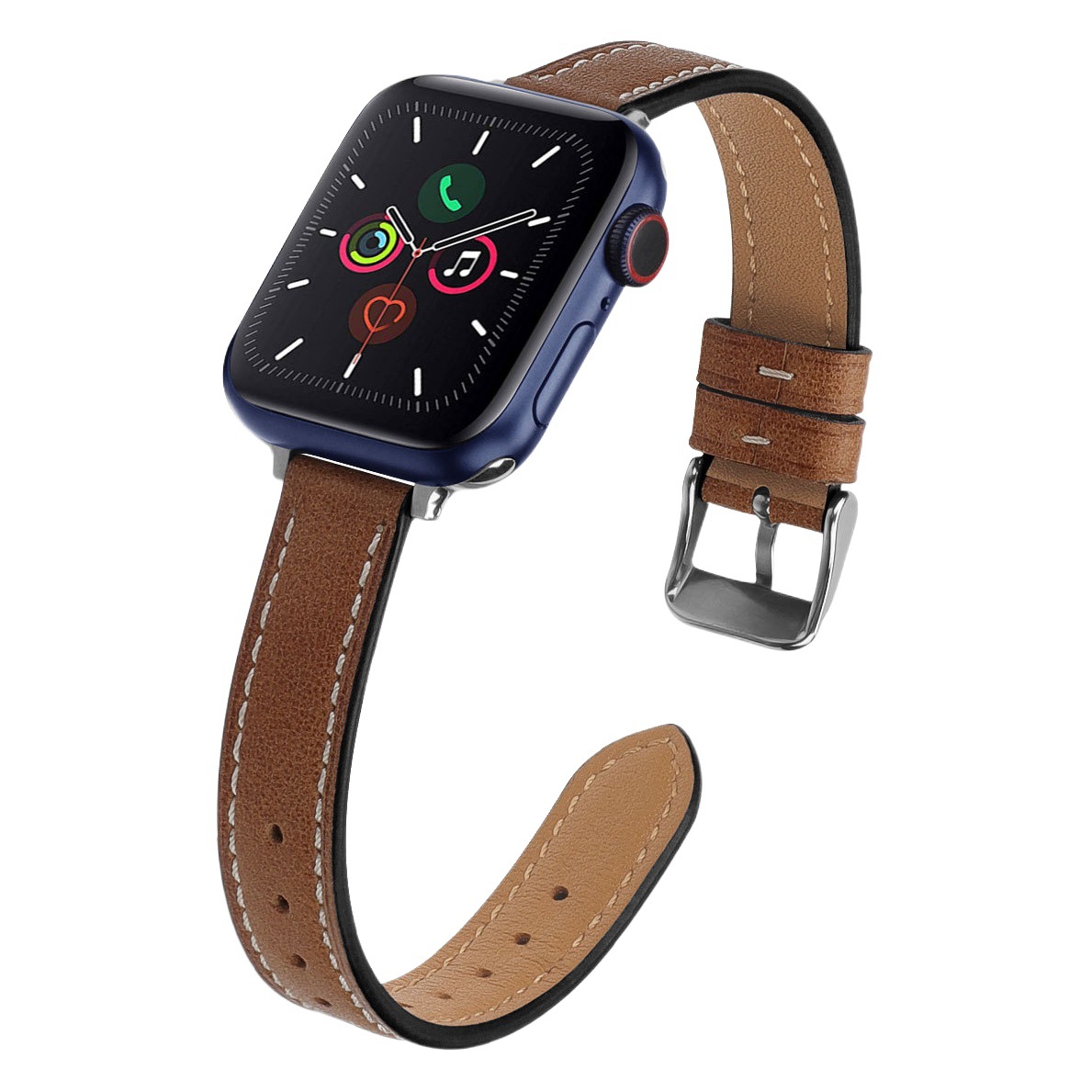Suitable for Apple Thin Watch Strap Appleiwatchs10987Se654 Stitch Shrink Watch Strap Small Waist Genuine Leather