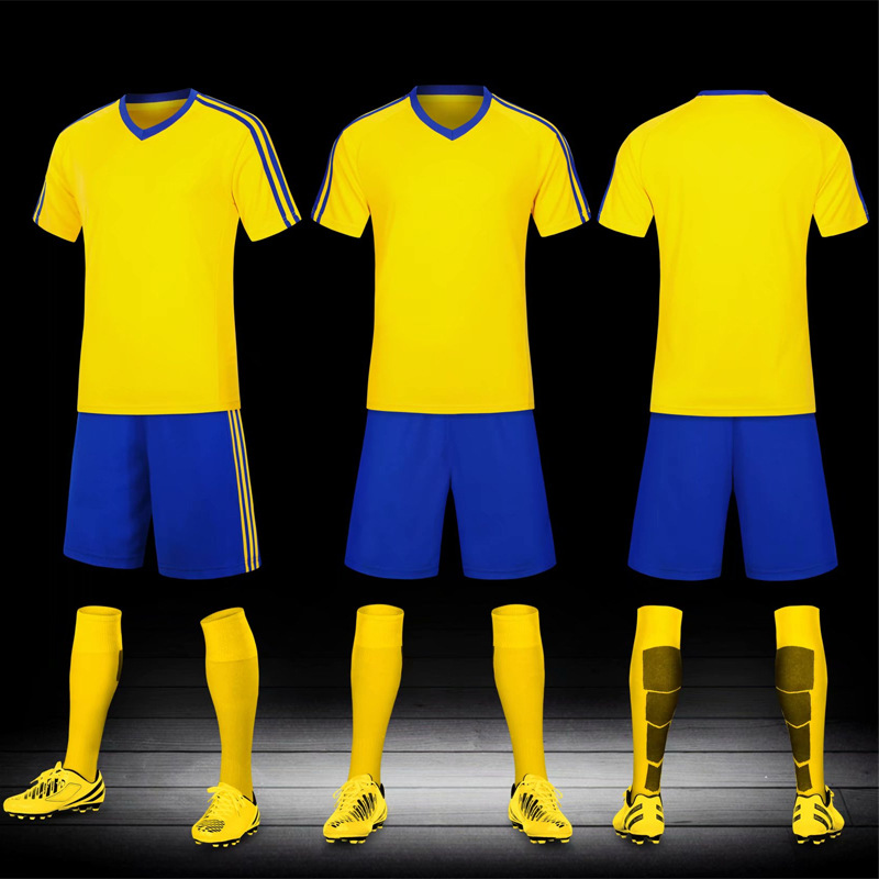 New Football Clothes Training Clothes suit Men's and Women's Short-sleeved Summer Adult Children's Game Team Clothes Football Clothes Fixed Printing