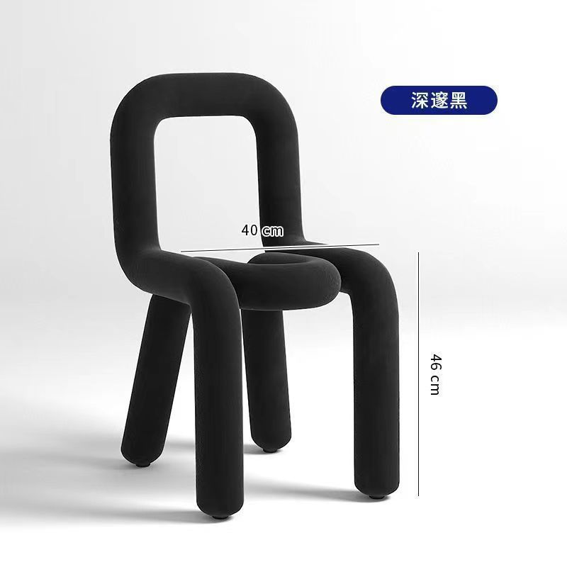 Picture of Unique Dining Chair Creative Comfortable Coffee Shop Studio Styling Manicure Stool Internet Celebrity Chair with Backrest Internet Celebrity Model