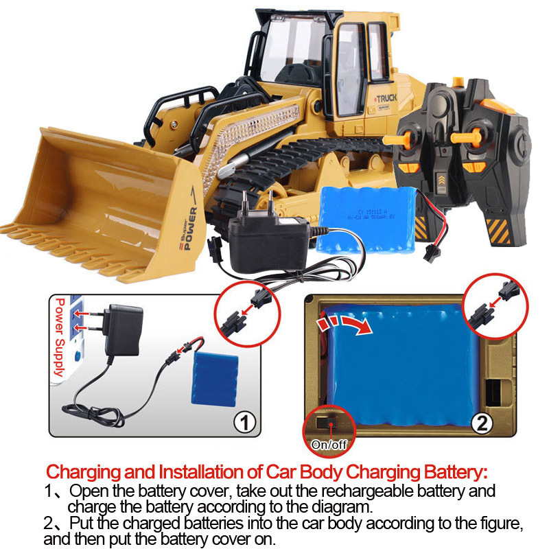 Picture of Cross-border children's toy car model 2.4g remote control bulldozer excavator electric engineering car wholesale