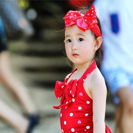 Picture of Korean style Orly same style children's swimsuit cute baby girl one-piece dress Hot Spring Beach swimsuit
