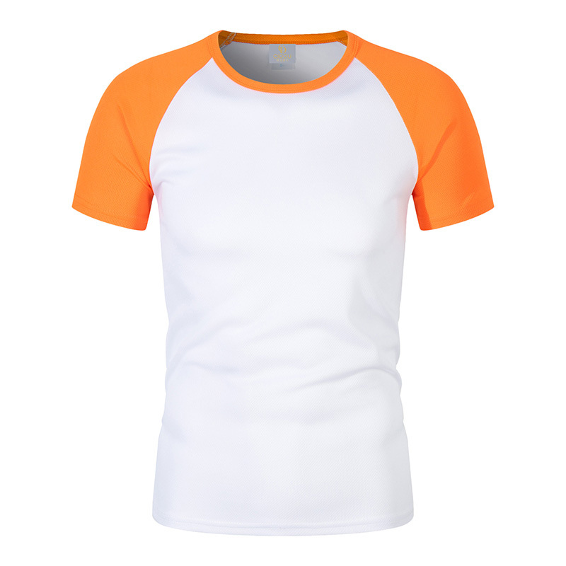 Picture of 180g Quick-drying Mesh Shoulder Contrast Crewneck T-shirt Men's and Women's Summer Leisure T-shirt Support LOGO Printing