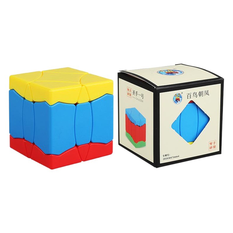 Shengshou No. 1 hundred birds facing the Phoenix Rubik's Cube special shape 3th order leather pattern colorful educational fun professional Rubik's cube toy