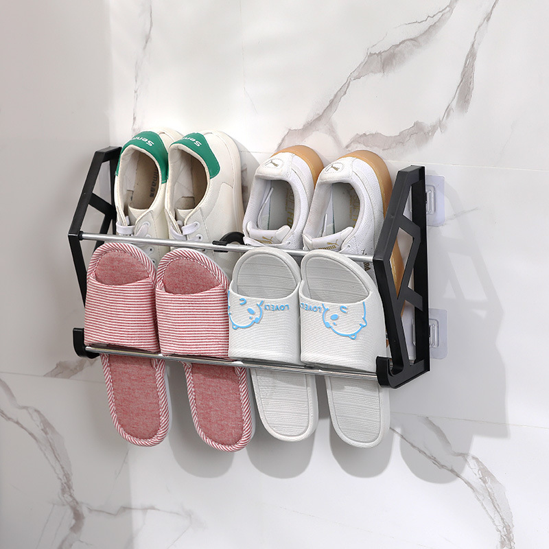Picture of The Philippines's Best-Selling Punch-Free and Nail-Free Door Behind Simple Shoe Rack Assembly Shoe Rack Bathroom Slipper Rack Wall-Mounted Storage Rack