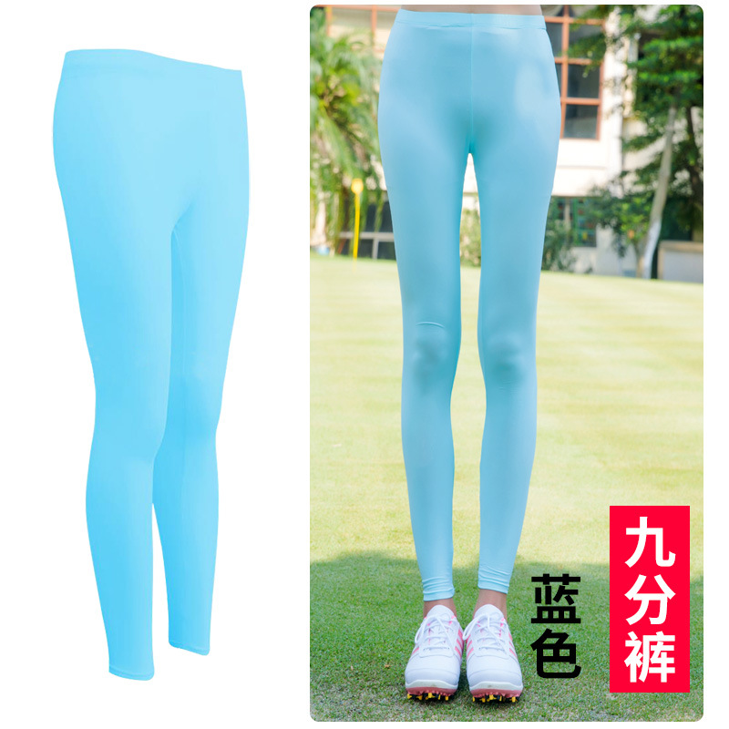 Picture of TYGJ Golf Clothing Women's Sunscreen Pants Summer Thin Ice Silk Leggings Breathable Foot Socks