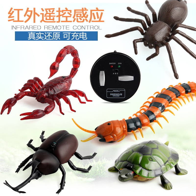 New strange remote control scorpion centipede turtle spider beetle infrared induction reptile electric remote control toy