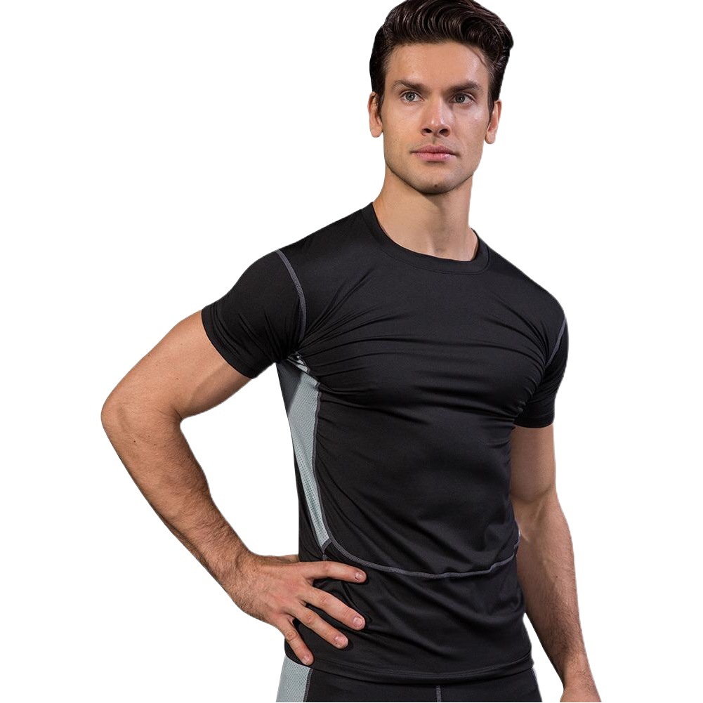 Men's PRO Sports Fitness Clothing Training Short-sleeved Gym Running AliExpress Quick-drying Tights Mesh T-shirt