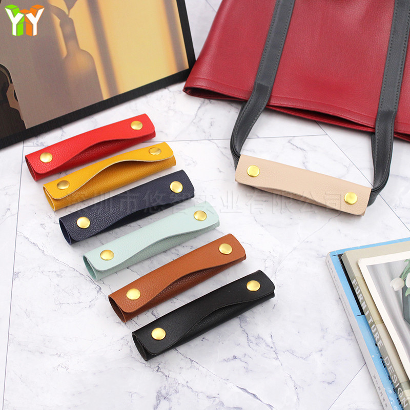 Picture of Double Buckle Luggage Handle Protective Leather Case Anti-Throttling Anti-Dirty Shoulder Strap Bag Shopping Bag Portable pu Leather